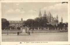 CPA Caen Lycee et Abbaye aux hommes 