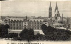 CPA Caen Lycee et l'Eglise Saint Etienne 
