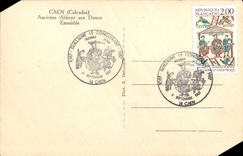 VINTAGE POSTCARD Caen Old Abbey with the Ladies Together