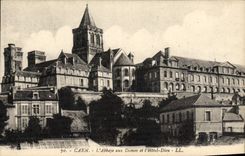 VINTAGE POSTCARD Caen the Abbey with the Ladies and the Hotel God