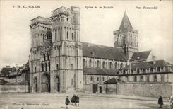 VINTAGE POSTCARD Caen Church of the Overall picture Trinity