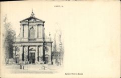 VINTAGE POSTCARD Caen Church our lady