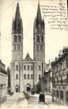 VINTAGE POSTCARD Caen the abbey with the men