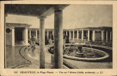 VINTAGE POSTCARD Deauville the flowered beach seen on the atrium