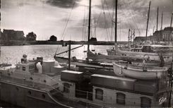 MODERN CARD Deauville Trouville Twilight on the basin of the yachts