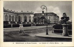 VINTAGE POSTCARD Deauville the flowered beach the casino and the royal hotel