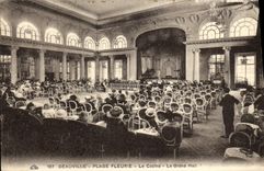 VINTAGE POSTCARD Deauville the flowered beach the casino the large hall