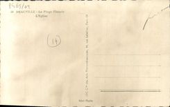 MODERN CARD Deauville the flowered beach the church