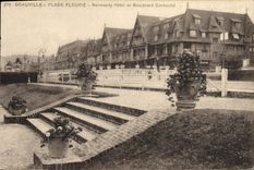 CPA Deauville plage fleurie normandy hotel et boulevard