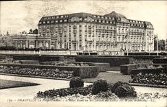VINTAGE POSTCARD Deauville the flowered beach the royal hotel seen of the gardens of the casino