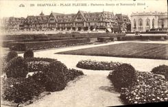 VINTAGE POSTCARD Deauville flowered beach lparterres flowered and normandy hotel