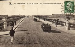 VINTAGE POSTCARD Deauville flowered beach street contaut biron and the cliffs Tennis