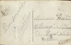 VINTAGE POSTCARD Deauville flowered beach street contaut biron and the cliffs Tennis