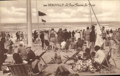 CPA Deauville la plage fleurie la plage