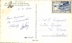 VINTAGE POSTCARD Deauville the flowered beach overall picture on the beach and the city