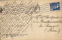 VINTAGE POSTCARD Deauville the flowered beach Marina and yachts