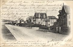 CPA Deauville sur Mer La promenade de la plage