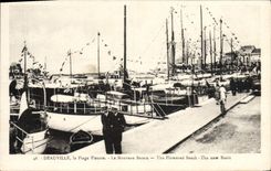 CPA Deauville La Plage fleurie le nouveau bassin Bateaux