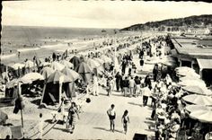 CPA Deauville La plage fleurie les planches et le bar du soleil