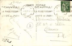 VINTAGE POSTCARD Deauville the flowered beach the promande and the beach