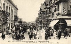 VINTAGE POSTCARD Deauville the flowered beach the street gontaud biron