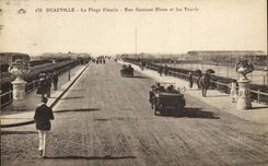 VINTAGE POSTCARD Deauville the flowered beach street gontaut biron and tennis