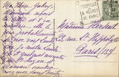 VINTAGE POSTCARD Deauville the flowered beach street gontaut biron and tennis