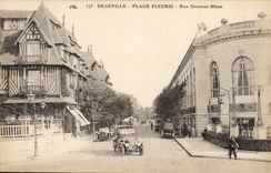 CPA Deauville Plage fleurie rue gontaut biron