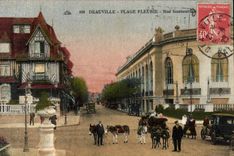 CPA Deauville Plage fleurie rue gontaut biron