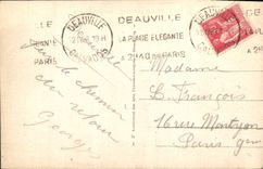 VINTAGE POSTCARD Deauville Street of the casino