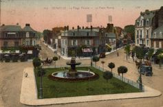 CPA Deauville La plage fleurie la place morny