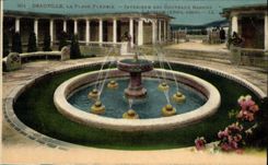VINTAGE POSTCARD Deauville the flowered Beach Interior of the new basins the atrium