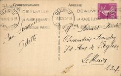 VINTAGE POSTCARD Deauville the flowered beach interior of the new baths