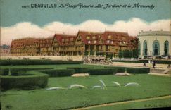 VINTAGE POSTCARD Deauville the flowered Beach gardens the normandy
