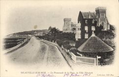 VINTAGE POSTCARD Deauville On Sea the Walk of the Beach the Elisabeth Villa
