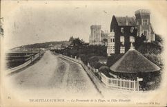 CPA Deauville Sur Mer La Promenade de la Plage la Villa Elisabeth