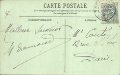 Salida de Trouville de la POSTAL de la VENDIMIA del barco rápido