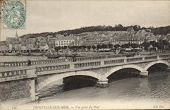 POSTAL Trouville de la VENDIMIA en el mar vista del puente