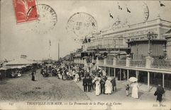 POSTAL Trouville de la VENDIMIA la caminata de la playa y del casino