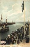 CPA Trouville Les Jetees Bateau