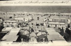 POSTAL Trouville de la VENDIMIA la playa vista del hotel de París