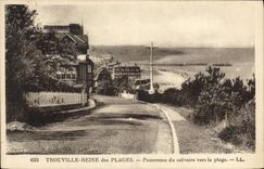 CPA Trouville Reine des Plages Panorama du Calvaire Vers la Plage