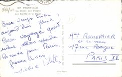 POSTAL Trouville de la VENDIMIA que la reina de las playas navega y el barco de la playa