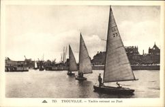 La POSTAL Trouville de la VENDIMIA navega entrar al puerto