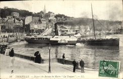 CPA Trouville Depart du Bateau du Havre La Touques