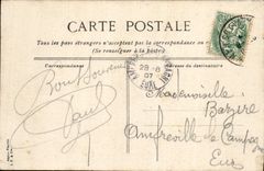 POSTAL Trouville de la VENDIMIA la hora de la música al casino