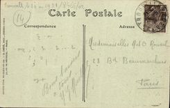 POSTAL Trouville de la VENDIMIA en el ataque frontal del mar del casino