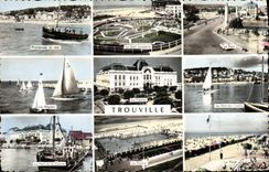 POSTAL MODERNA el oro de Trouville navega el casino