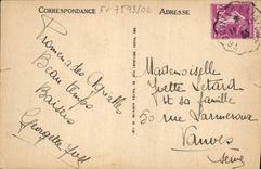 POSTAL Trouville de la VENDIMIA la reina de las playas Cancaniere y tableros