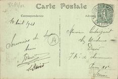 POSTAL Trouville de la VENDIMIA en el mar el hotel de las rocas negras